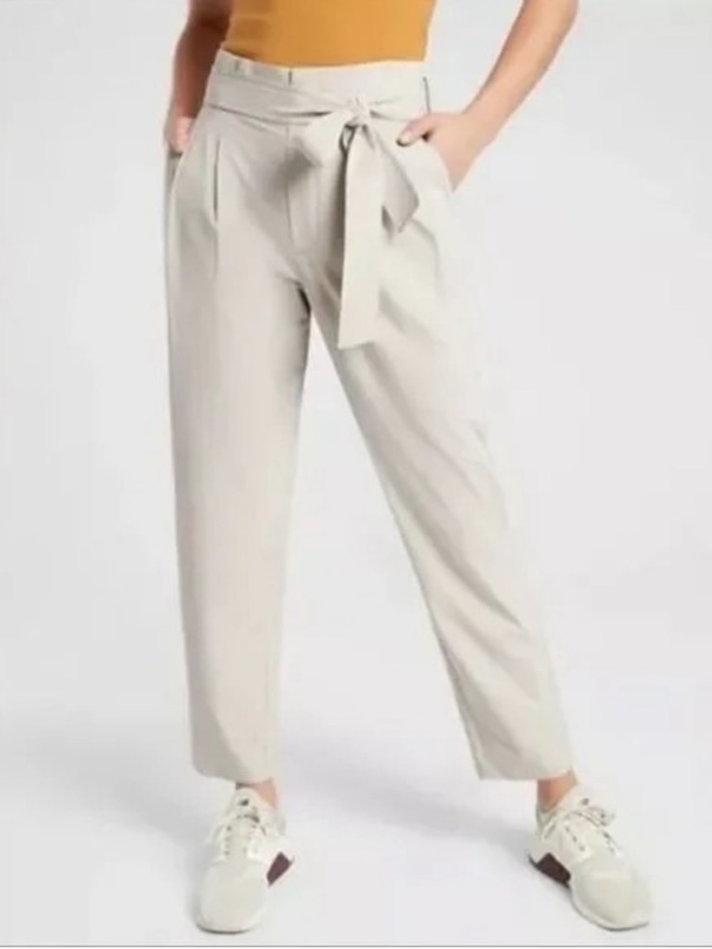 BOGO! Athleta Skyline II Pants Abalone Grey Tie Waist Size 6 Tall
